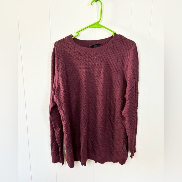 Lane Bryant maroon knit long sleeve crewneck sweater size 14/16 new - Picture 1 of 4